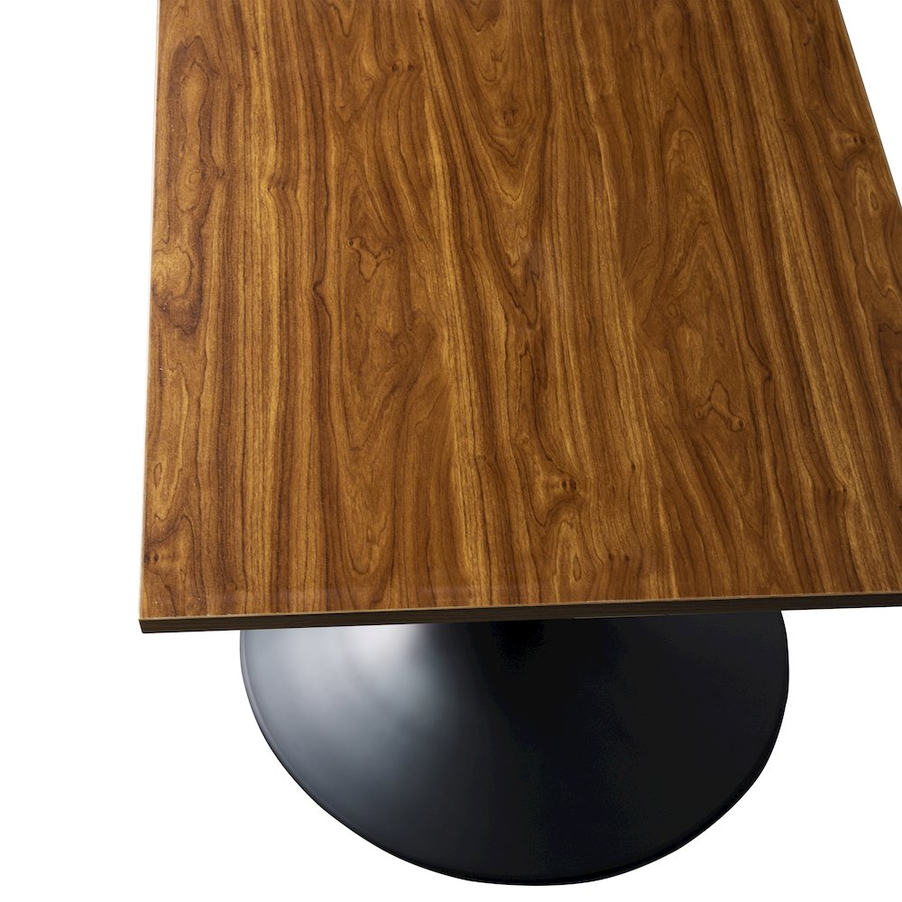 Verve Collection 24 Square Dining Table, Black Base with Cognac Brown MDF Top. Picture 9