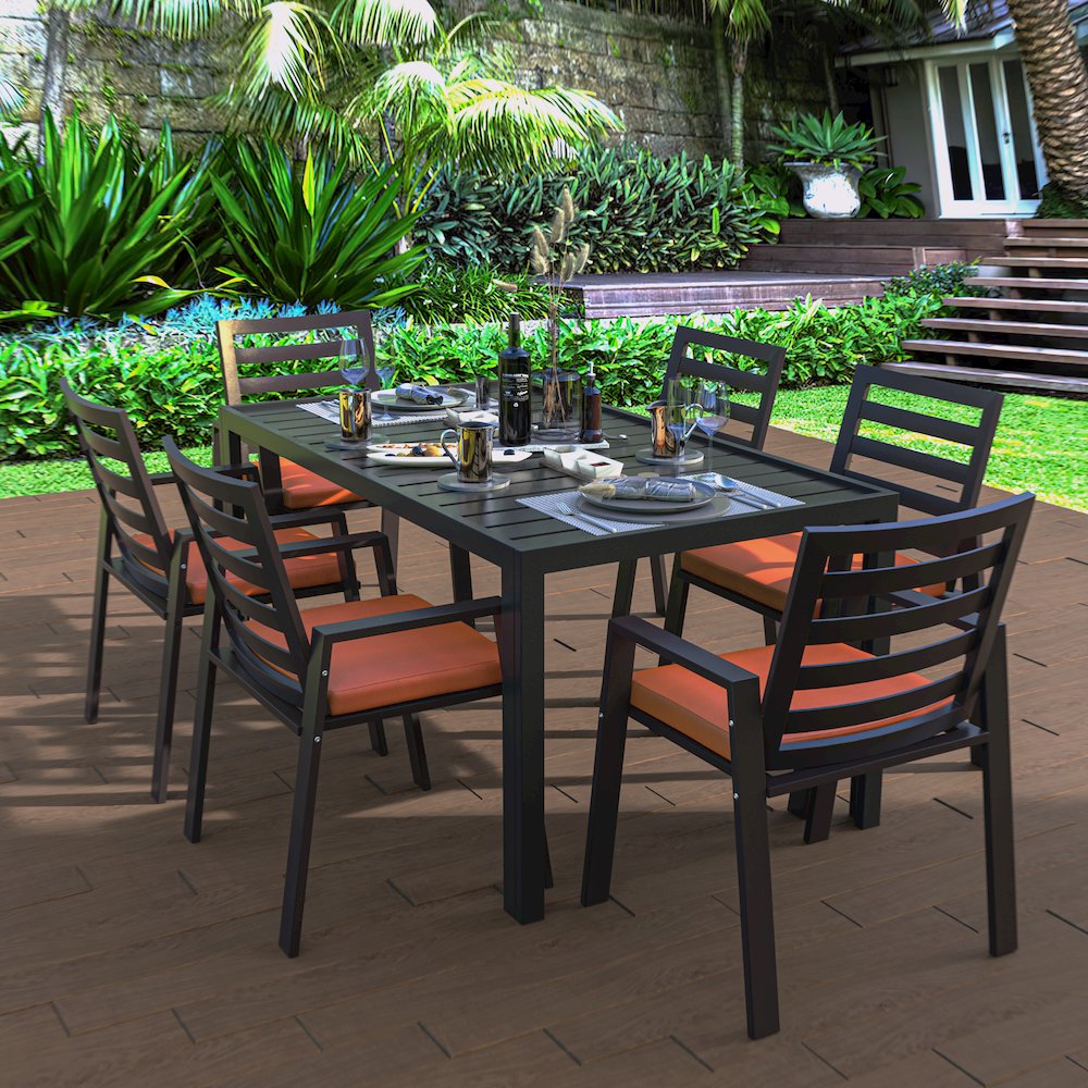 Chelsea Modern Patio Dining Armchair Set of 2. Picture 3