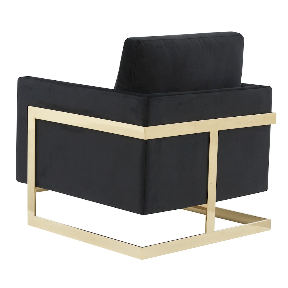 Lincoln Velvet Accent Armchair With Gold Frame. Picture 8