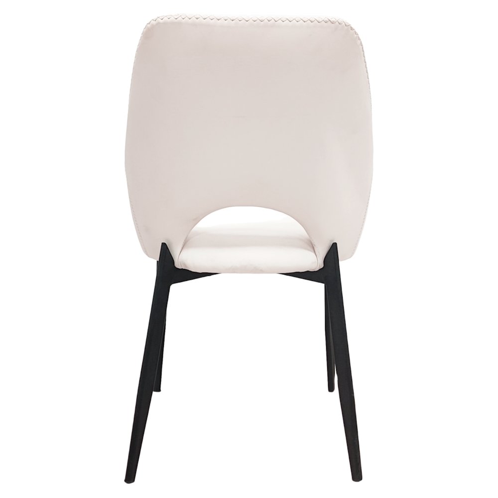 Amalfi Collection Modern Fabric Dining Chair in Coconut White. Picture 19