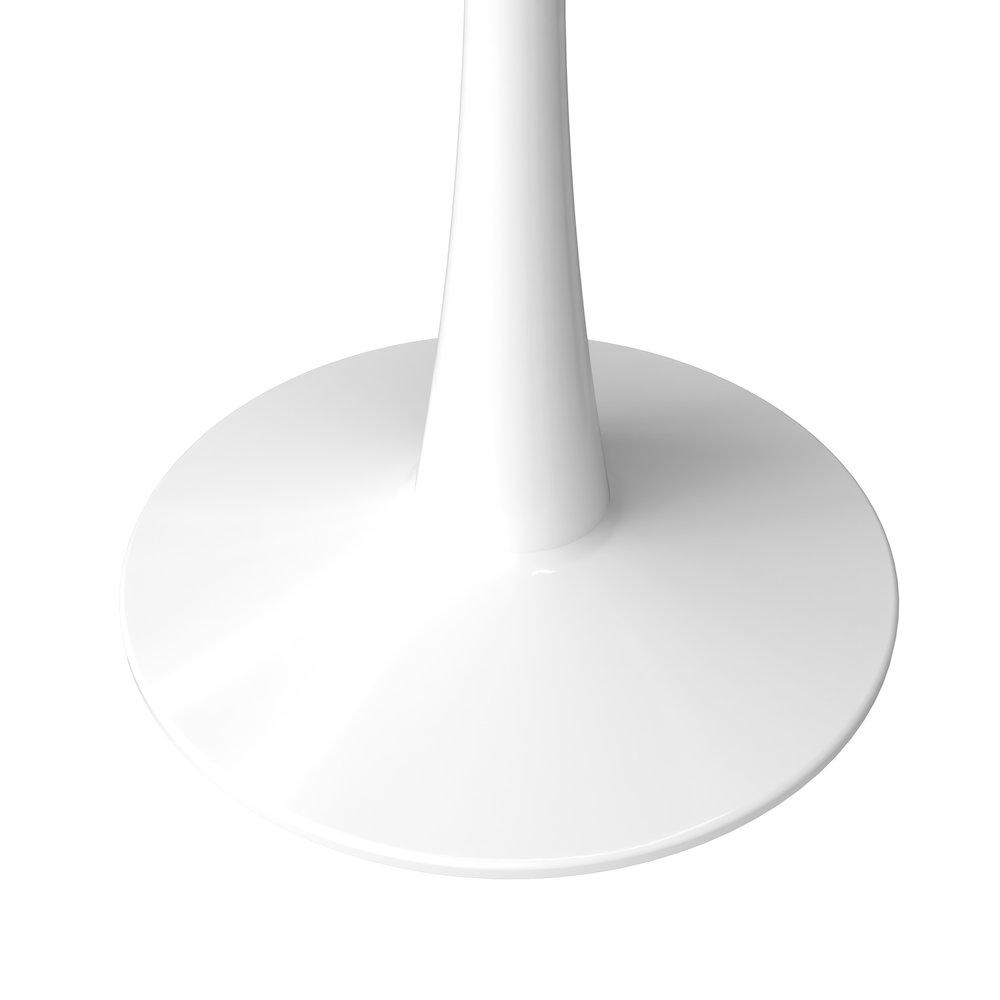 Bristol 35" Round Dining Table White Base with Sintered Stone Natural Wood Top. Picture 8