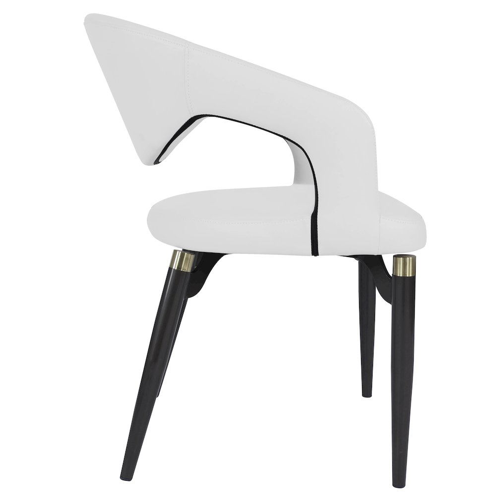 Entice Collection Modern Dining Chair Set of 2 in White. Picture 8