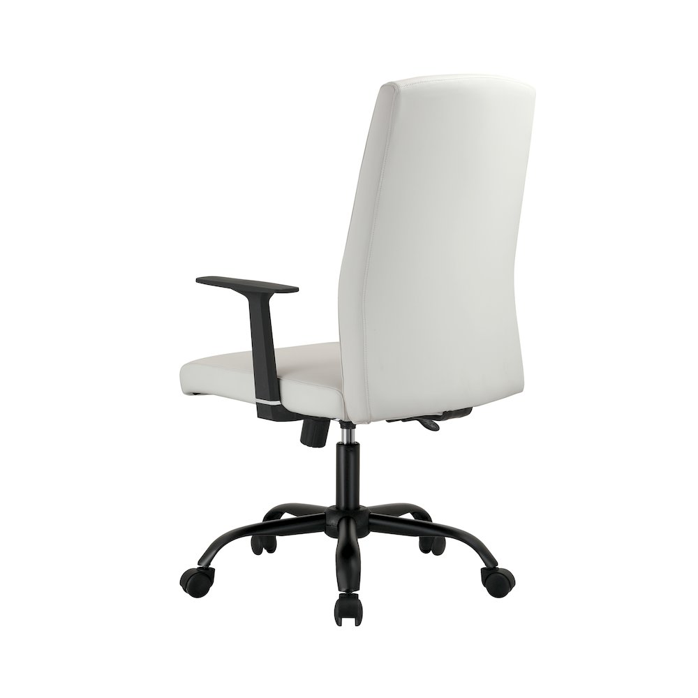 Evander Series Office Guest Chair in White Leather. Picture 4