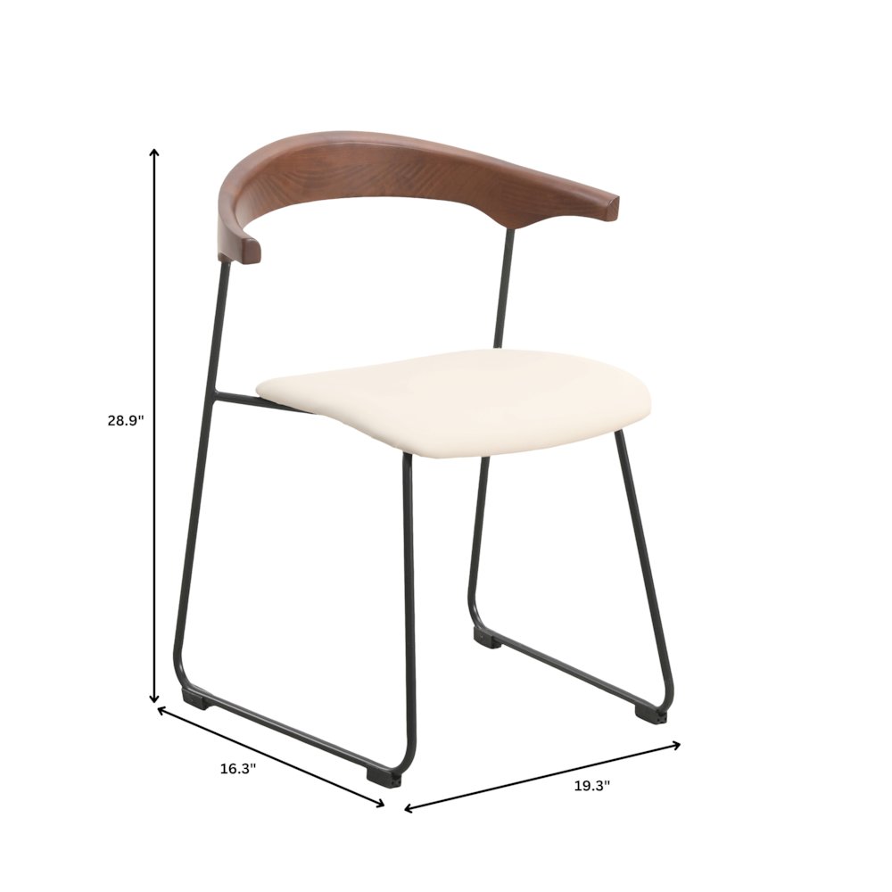 Lyra Collection Modern Chair in Walnut Color back and Taupe Seat. Picture 17