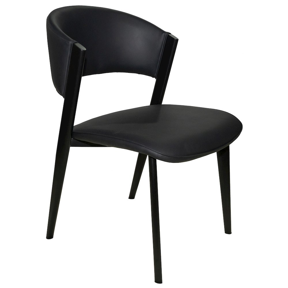 Aspen Collection Modern Dining Chair Black Frame in Black. Picture 2