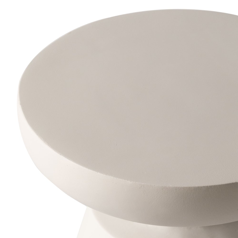 Isle Collection Fiberglass Outdoor Side Table in Cream. Picture 12