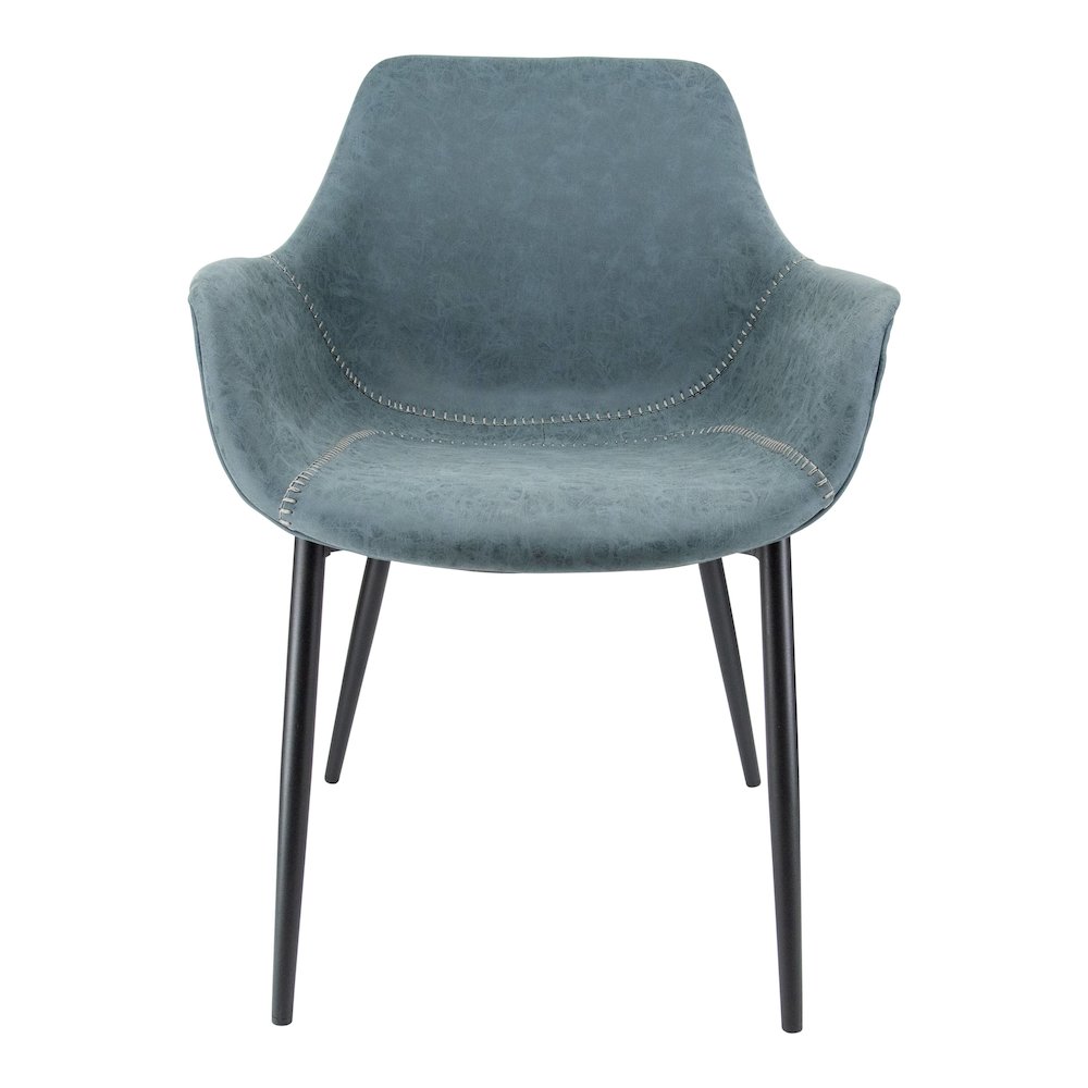 Markley Modern Leather Dining Arm Chair With Metal Legs Set of 4. Picture 12