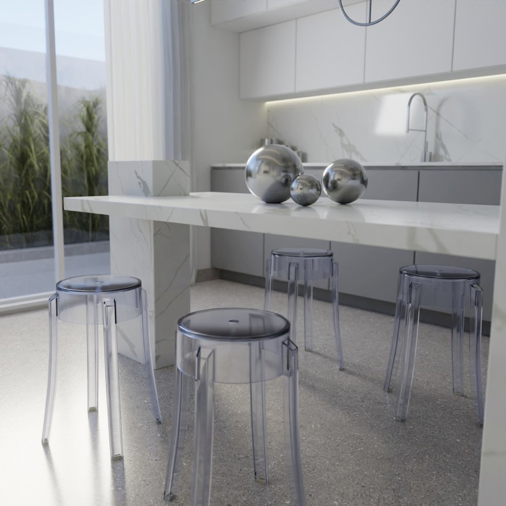 Averill Modern Plastic Dining Stool. Picture 5