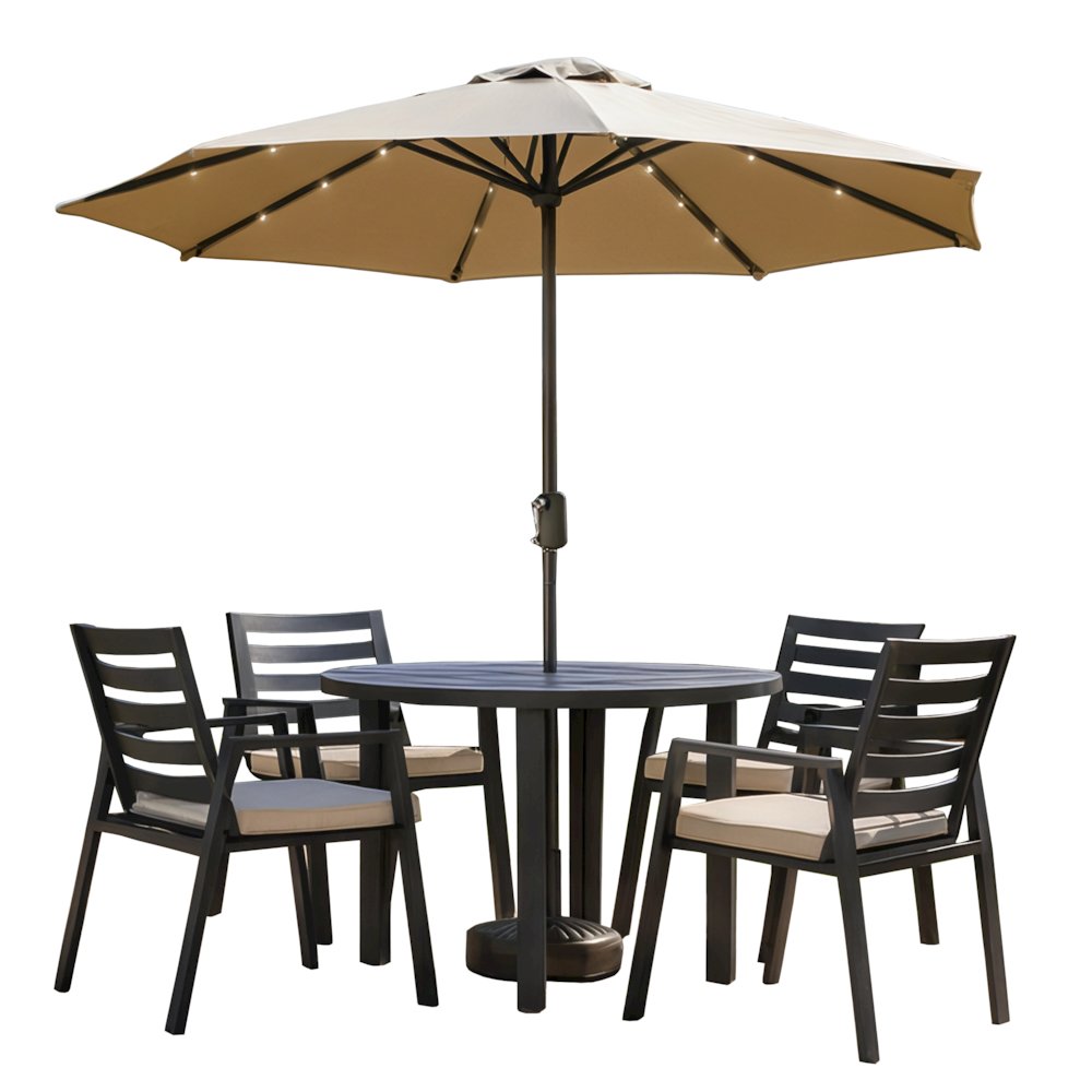 Chelsea 60″ Round Outdoor Aluminum Dining Table for Patio. Picture 37