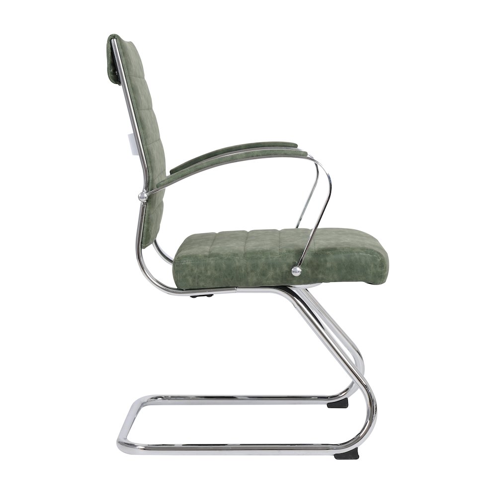 Benmar Home Leather Guest Office Chair in Green. Picture 12