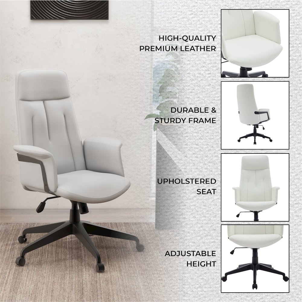 Inifini Collection Modern Office Chair In White. Picture 6