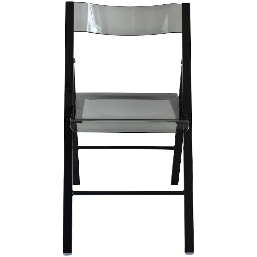 Menno Modern Acrylic Folding Chair Black Frame With Trans Black Seat. Picture 7