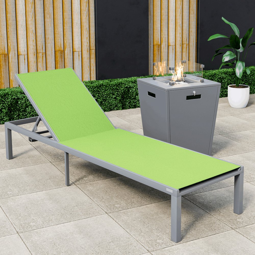 Marlin Modern Grey Aluminum Outdoor Patio Chaise Lounge Chair. Picture 7