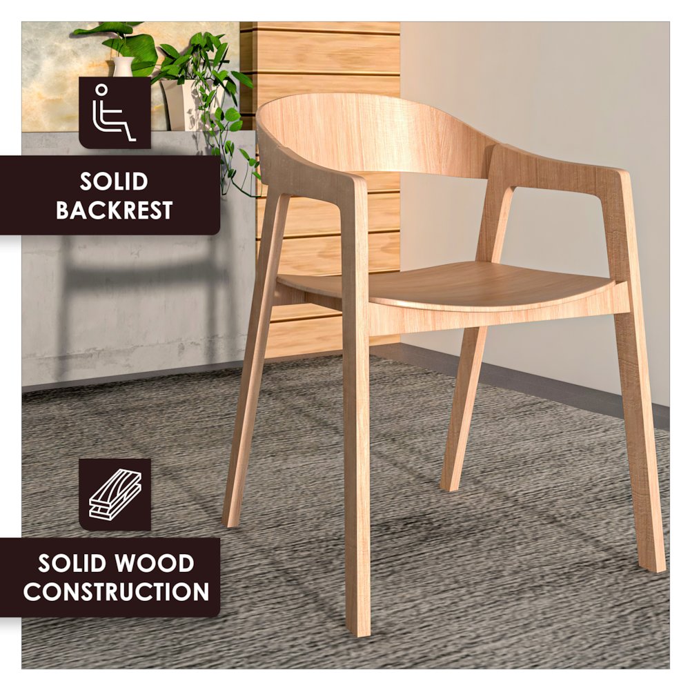 Rivo Collection Elegant Dining Chair in Natural Wood. Picture 7