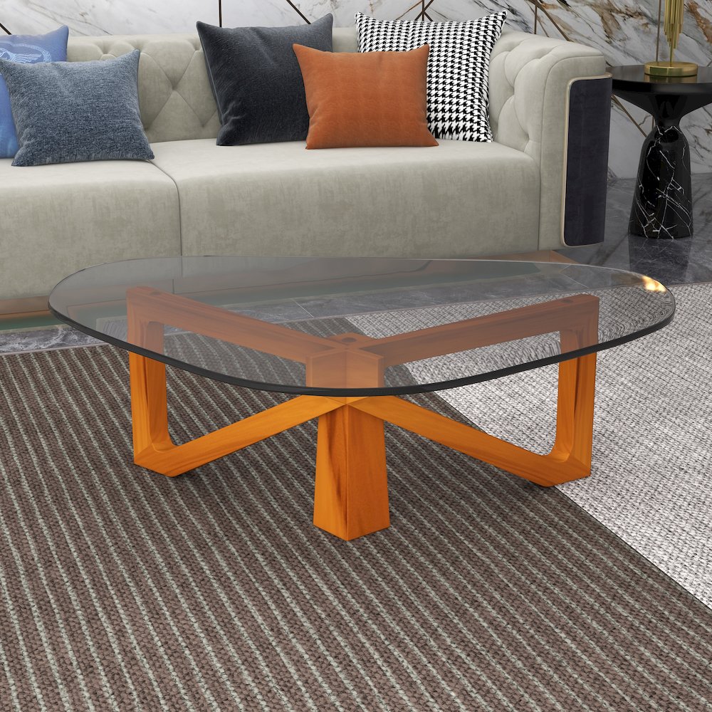 Imperial Triangle Coffee Table in Light Walnut. Picture 6