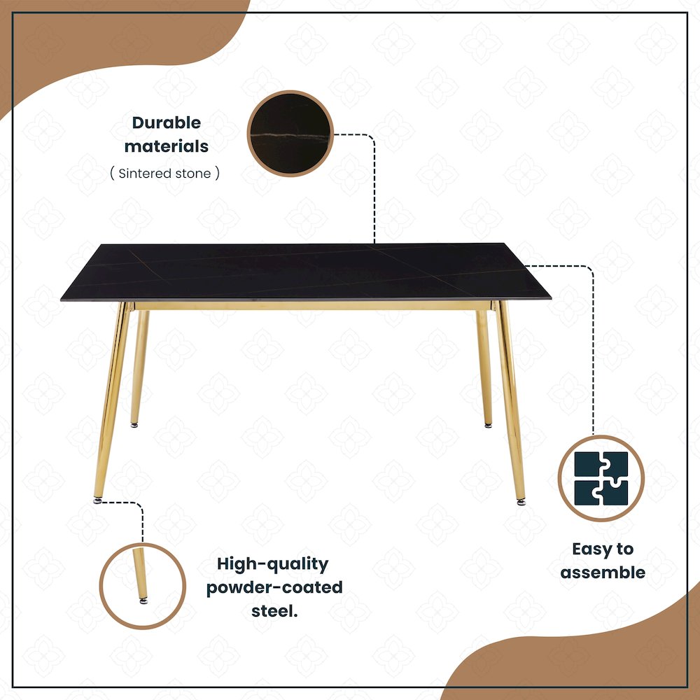 Zayle Series Modern Dining Table. Picture 16