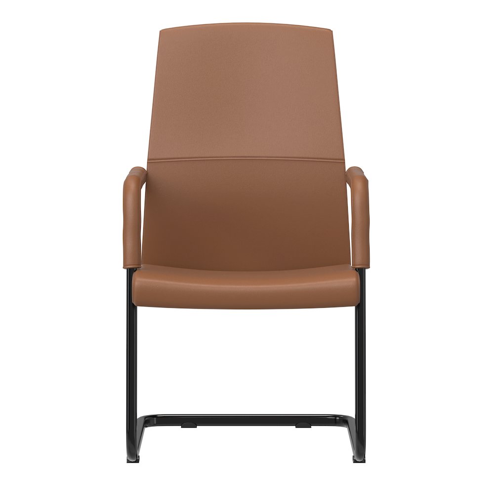 Evander Office Guest Chair in Dark Brown Leather. Picture 18