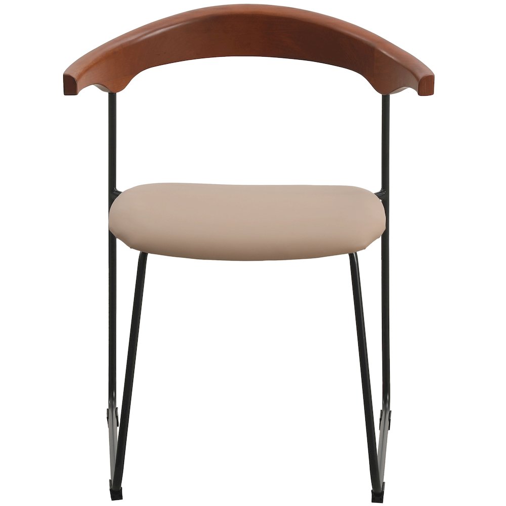 Lyra Collection Modern Chair in Dark Wood back and Taupe Seat. Picture 11