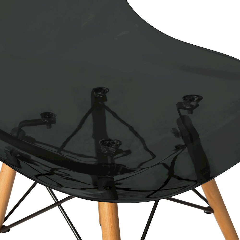 Dover 3-Piece Dining Set with Round Clear Glass Top Bistro Table in Black. Picture 8