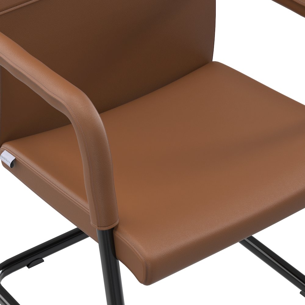 Evander Office Guest Chair in Dark Brown Leather. Picture 23