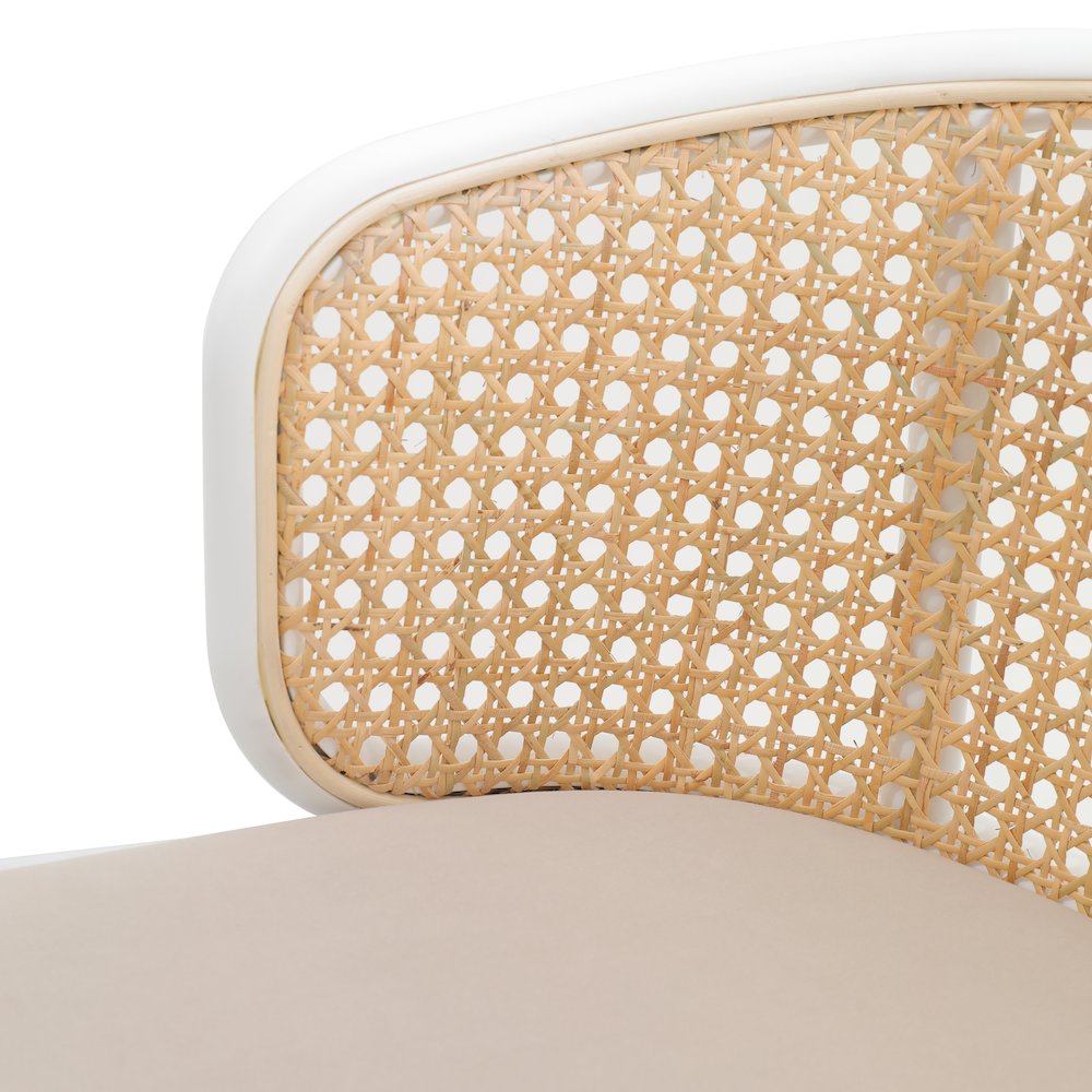 Ervilla Mid-Century Modern Wicker Bar Stool in Beige. Picture 10