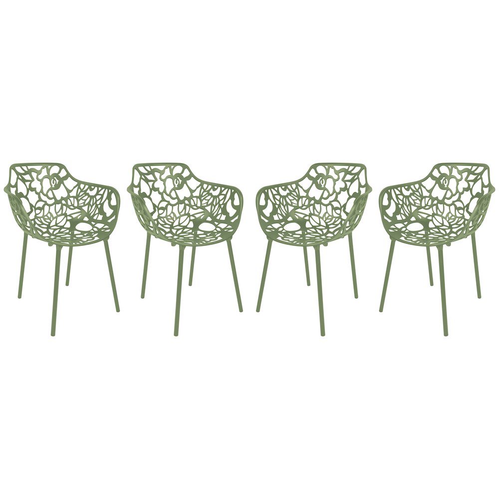 Modern Devon Aluminum Armchair, Set of 4. Picture 1