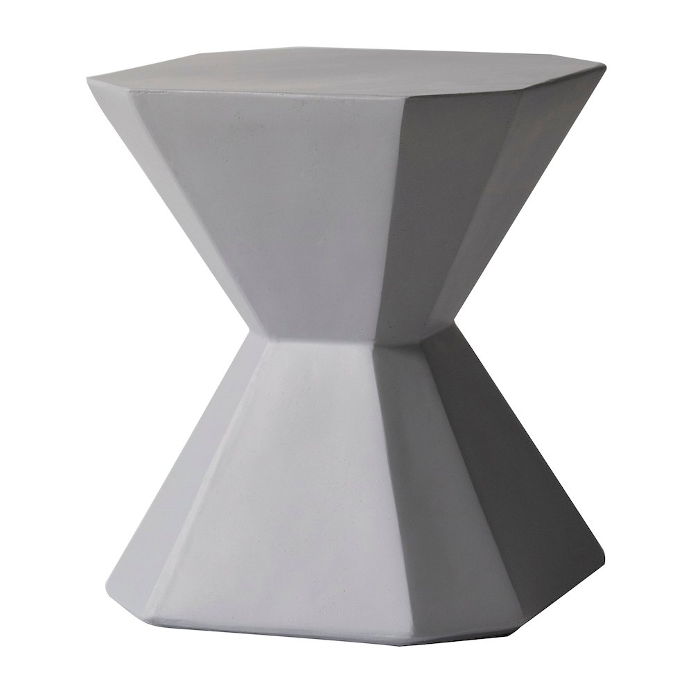 Azure Collection Fiberglass Outdoor Side Table in Grey. Picture 11