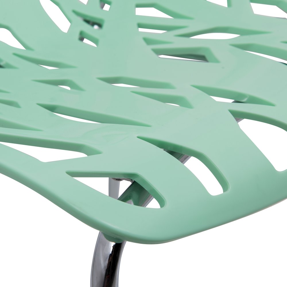 Modern Asbury Dinin Chair With Chromed Legs, Mint. Picture 8