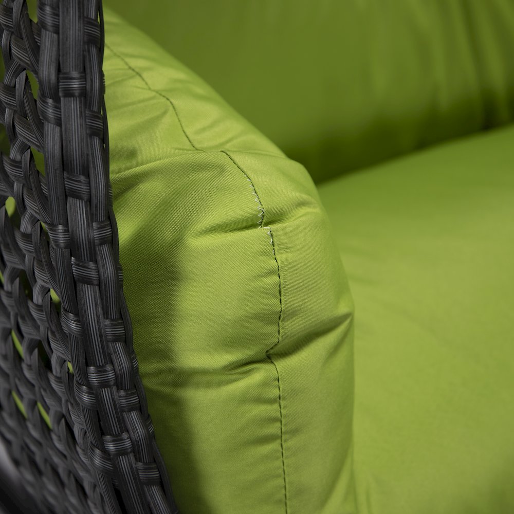 Mendoza Charcoal Wicker Hanging 2 person Egg Swing Chair. Picture 5