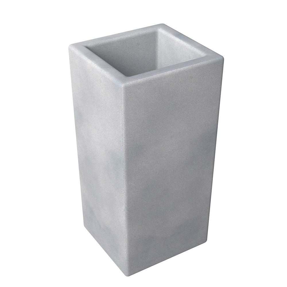 Terra Series Poly Stone Plant...n Aged Concrete 10.2" x 10.2" 23.6" High. Picture 10
