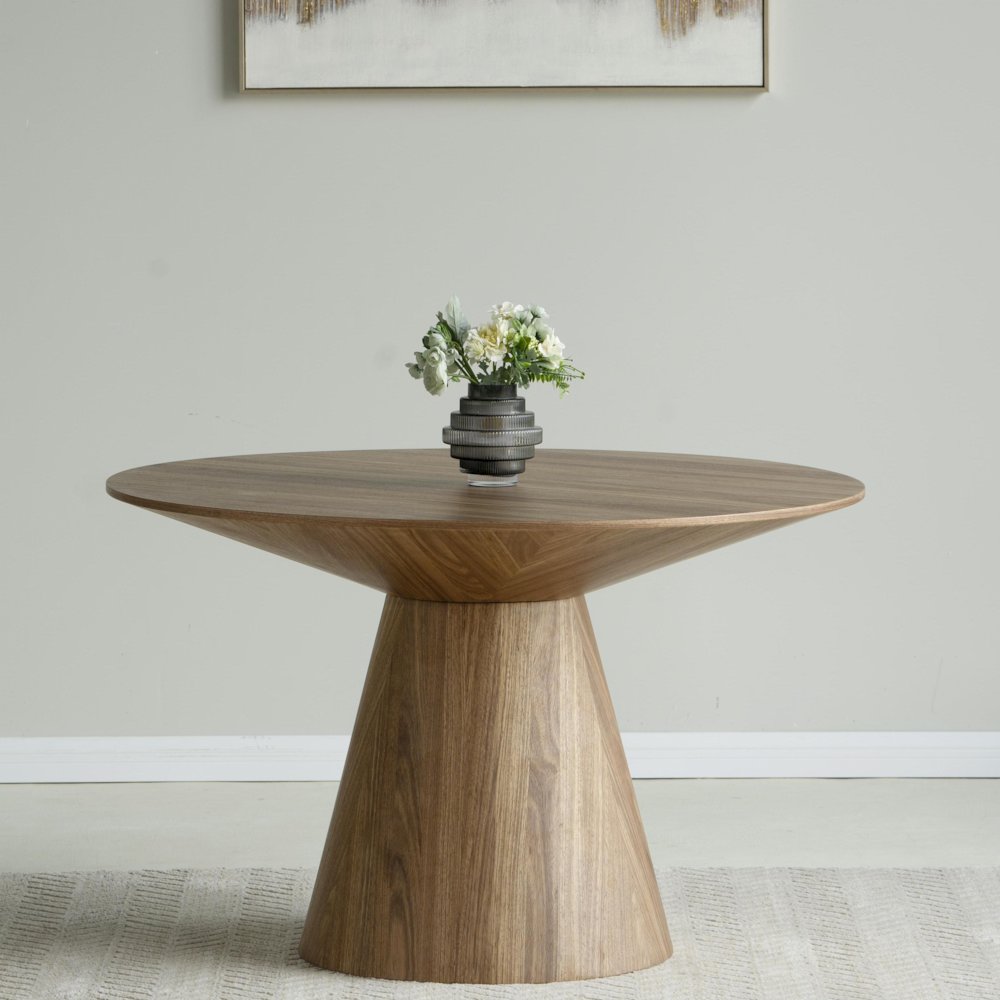 Fynix Collection Modern Dining Table In Natural Wood. Picture 9