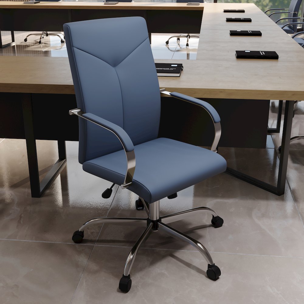 Sonora Modern High-Back Leather Office Chair. Picture 12