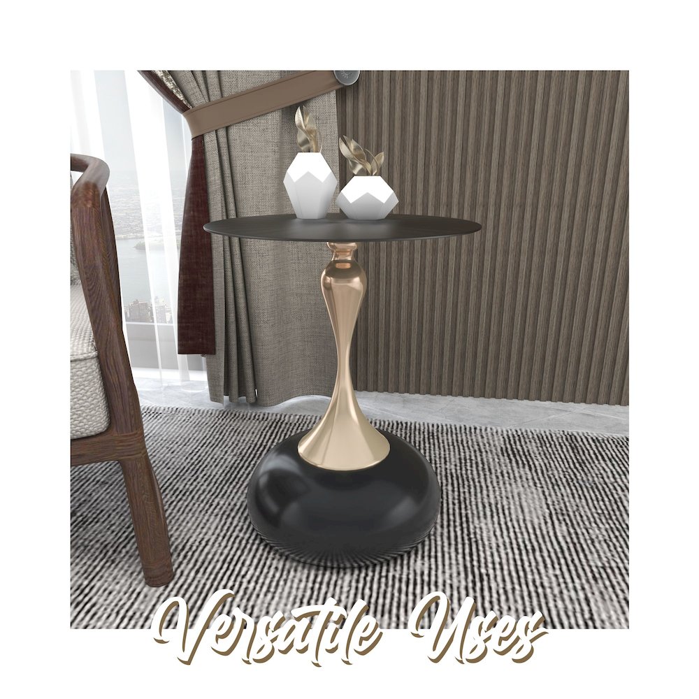Savoy Collection Modern End Table In Shiny Black. Picture 27