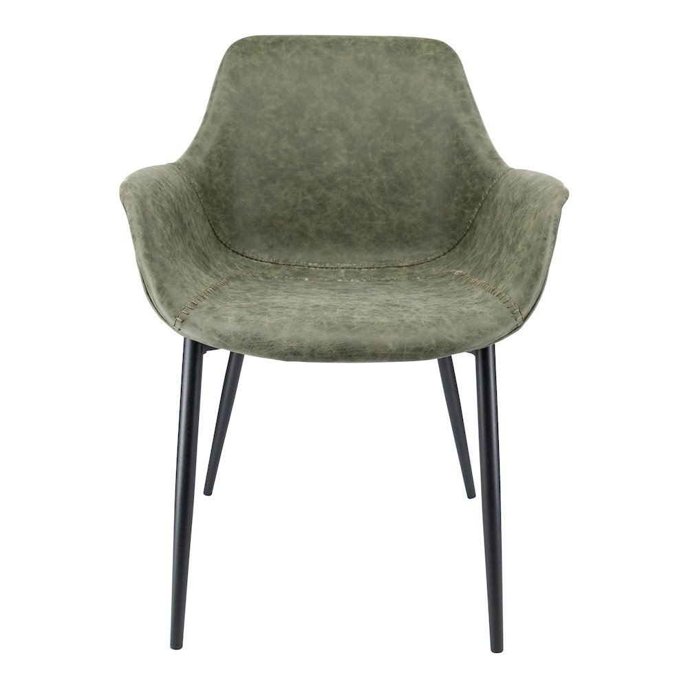 Markley Modern Leather Dining Arm Chair With Metal Legs Set of 4. Picture 12