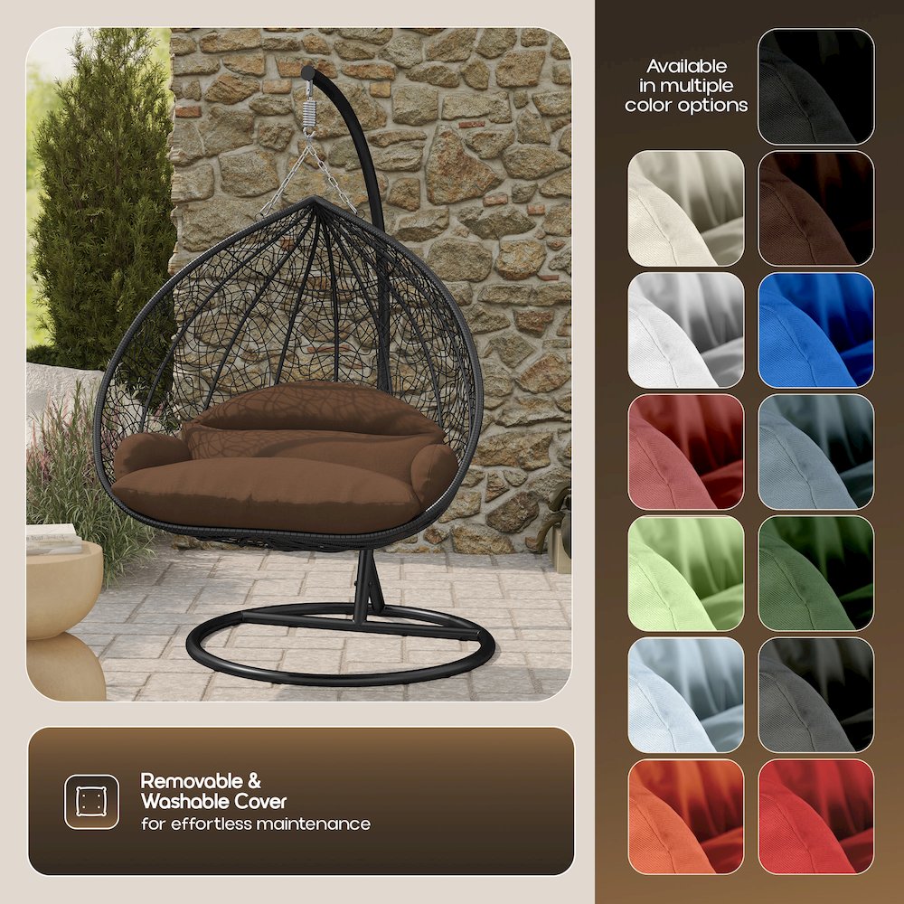Recluse Collection Modern Outdoor Swing Chair. Picture 2