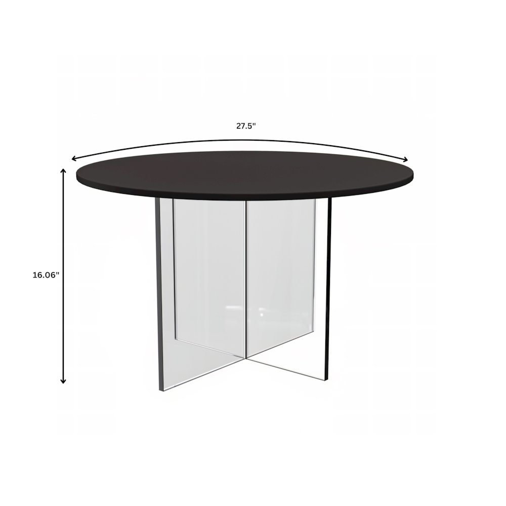 Valore Collection 28" Acrylic Side Table With Black Top. Picture 1