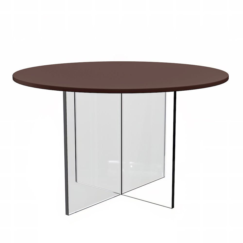 Valore Collection 28" Acrylic Side Table With Walnut Top. Picture 1