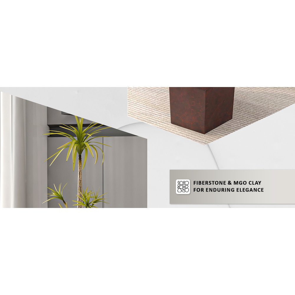 Thicket Series Poly Stone Planter in Brown 11 High. Picture 2