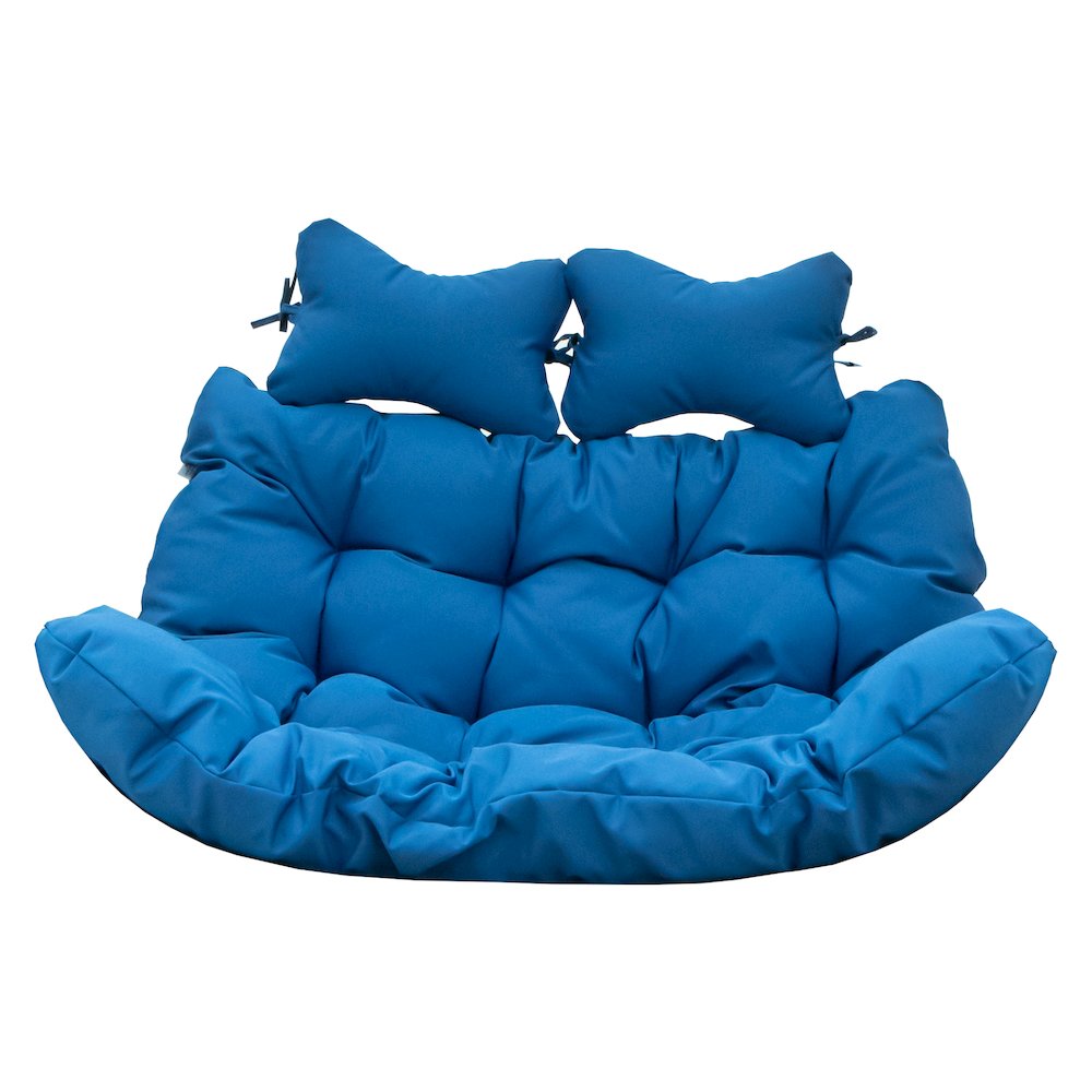 Wicker 2 Person Double Folding Hanging Egg Swing Cushion. Picture 2