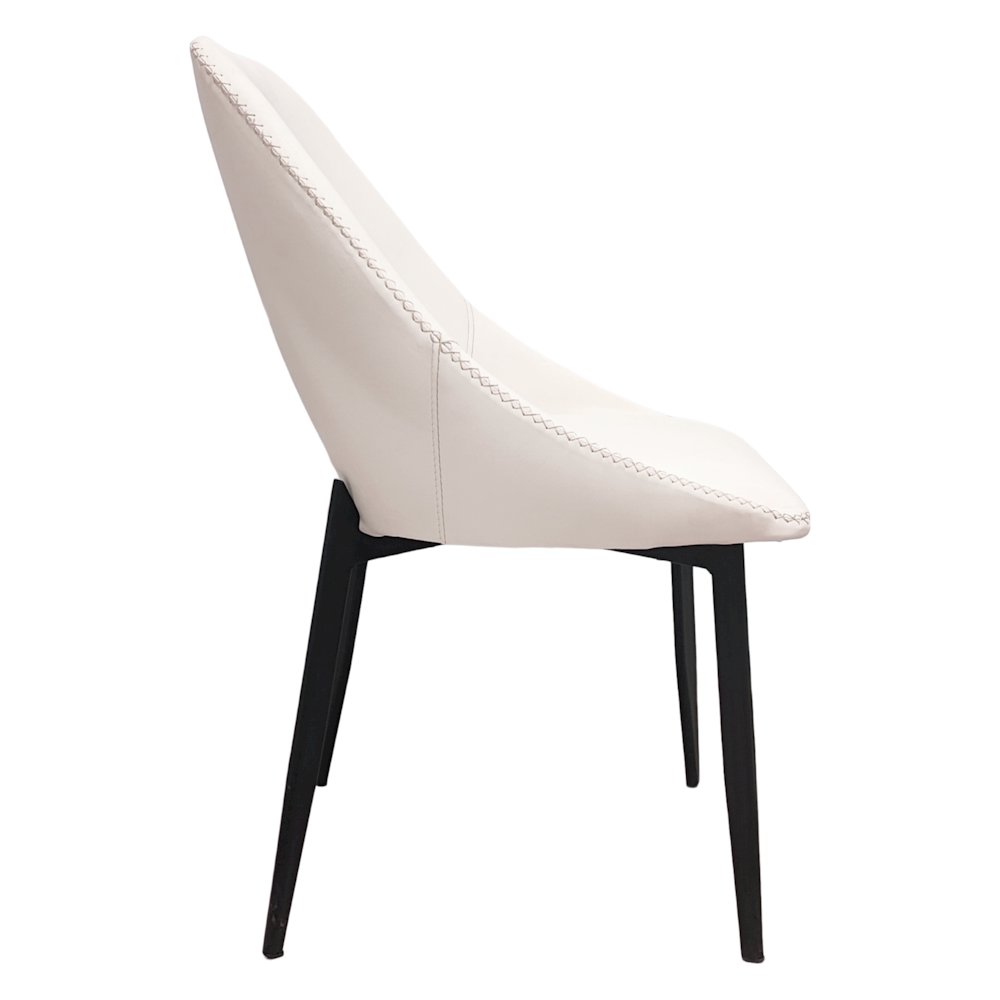 Amalfi Collection Modern Fabric Dining Chair in Coconut White. Picture 16