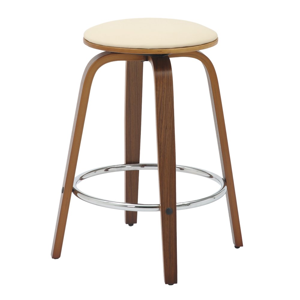 Wooden Counter Stool Pelya Collection Modern Style Walnut color in Cream. Picture 6