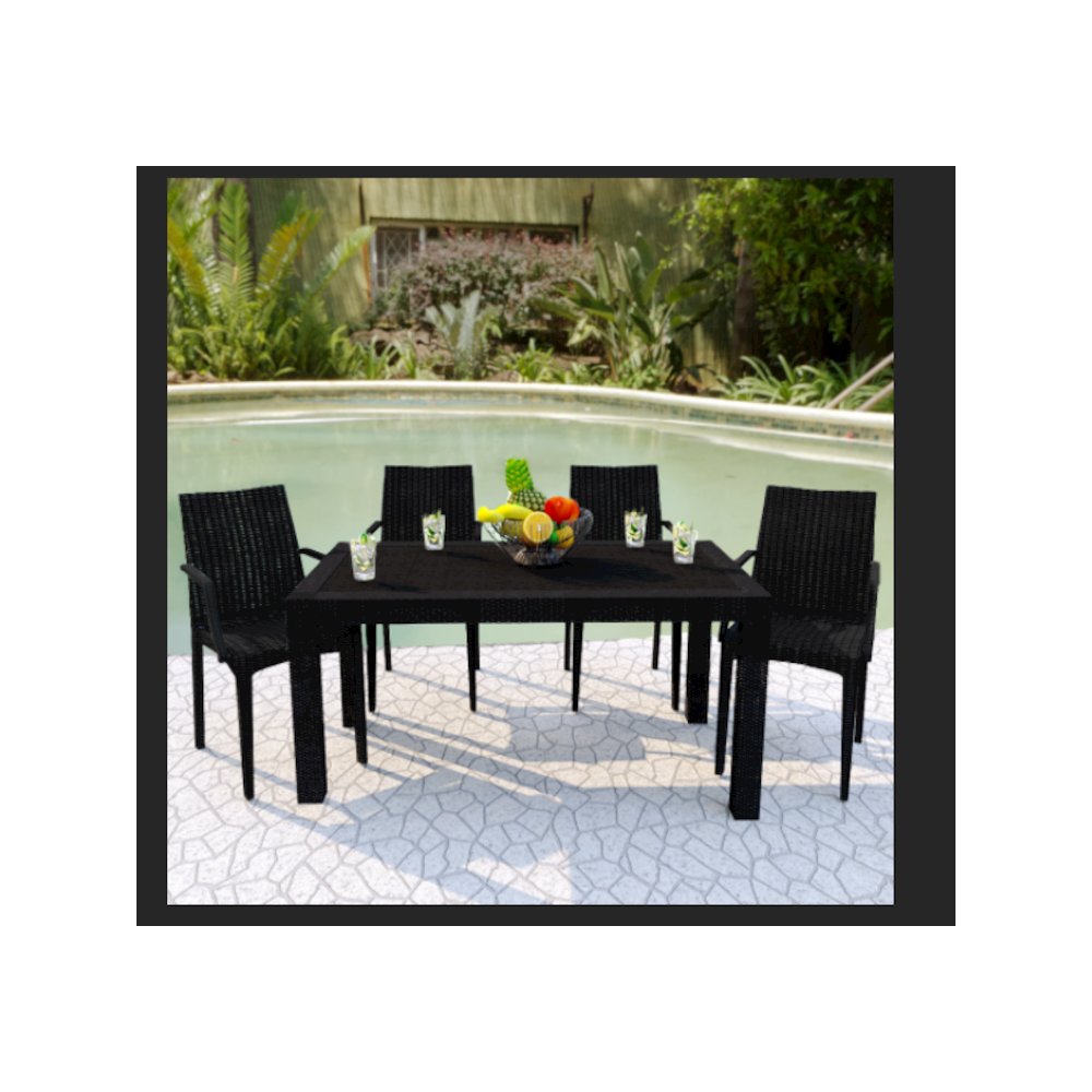 Mace Weave Design Outdoor Dining Table. Picture 1