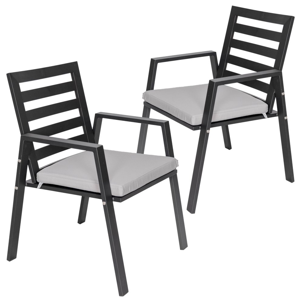 Chelsea Modern Patio Dining Armchair Set of 2. Picture 1