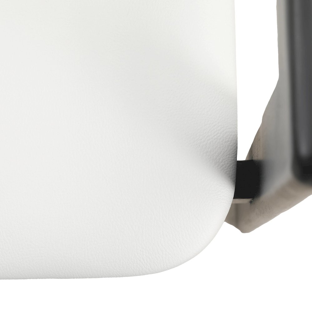 Velo Series Modern Dining Chair in Black Wood with Off White Seat. Picture 14