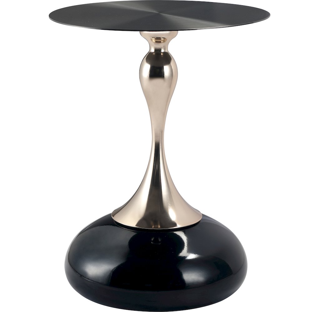 Savoy Collection Modern End Table In Shiny Black. Picture 3