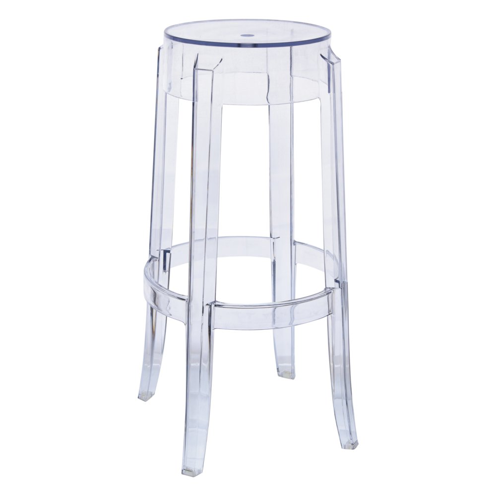 Averill Plastic Barstool with Clear Acrylic Seat and Legs. Picture 2