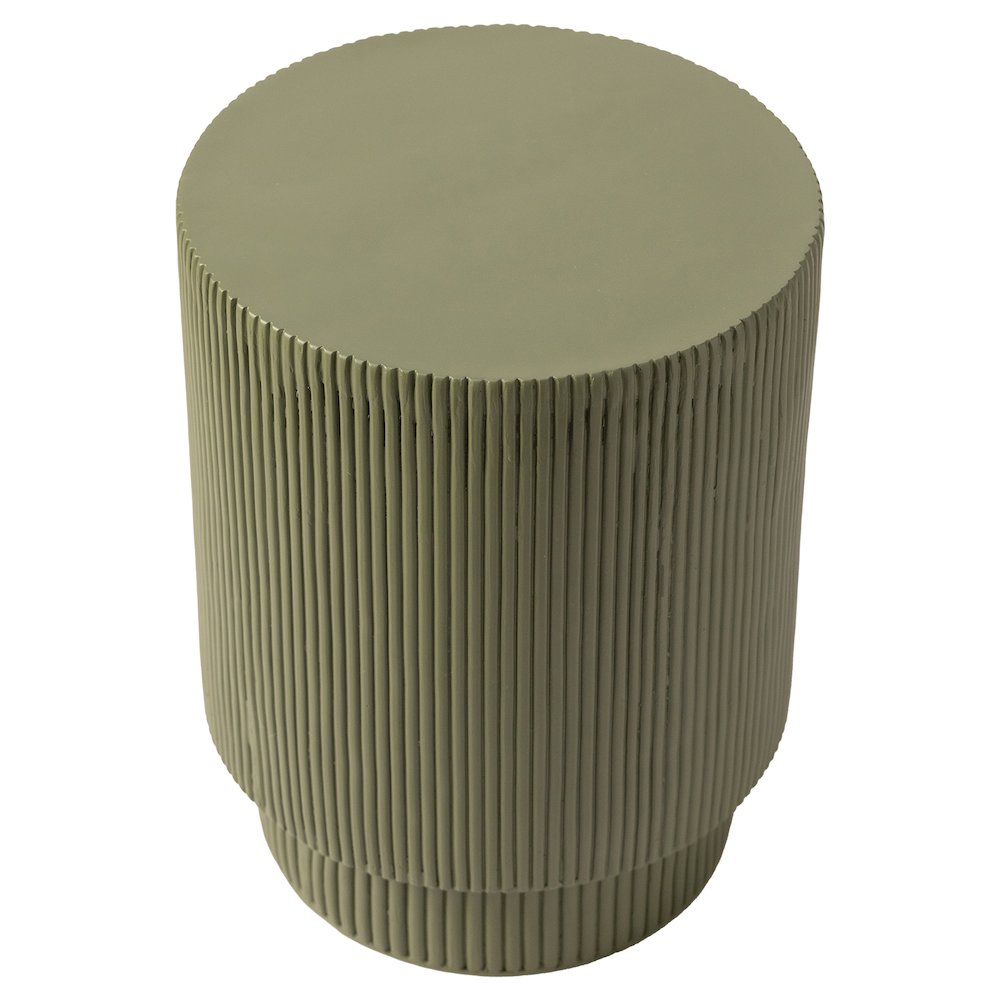Eden Collection Fiberglass Outdoor Side Table in Olive Green. Picture 11
