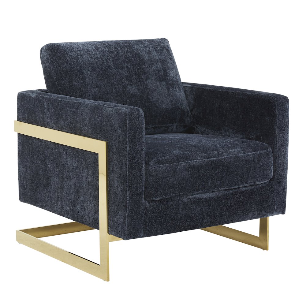 Lincoln Boucle Fabric Accent Armchair in Blue. Picture 1