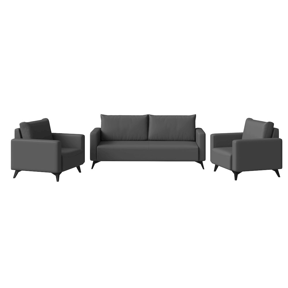 Inno Collection Sofa Set, 2 Single Seaters, and 3 seater In Grey. Picture 6