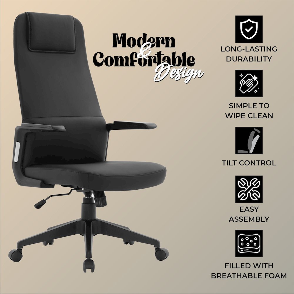 Nexa Collection Modern Office Chair In Black. Picture 5